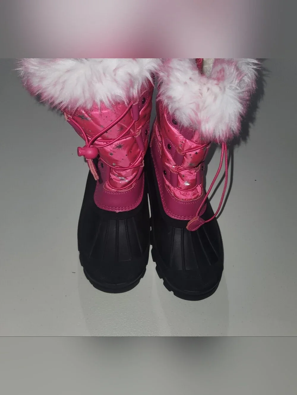 Dream Pairs Girls Pink Faux-Fur Winter Snow Boots Size 6 Girls